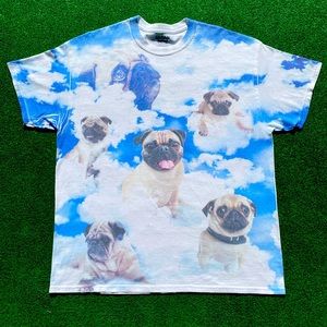 🐶🐾One Sided All over Pug Print T shirt🐾🐶